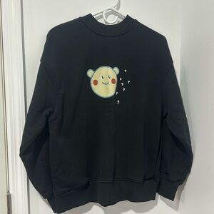 Black Anime Cartoon Crew Neck Sweater